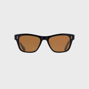 Garrett Leight Mr. Leight Damone Sunglass - Black Gunmetal / Mojave Brown Polar
