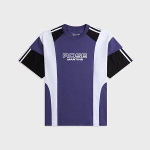 Martine Rose Oversized Panelled Tee - Purple Indigo