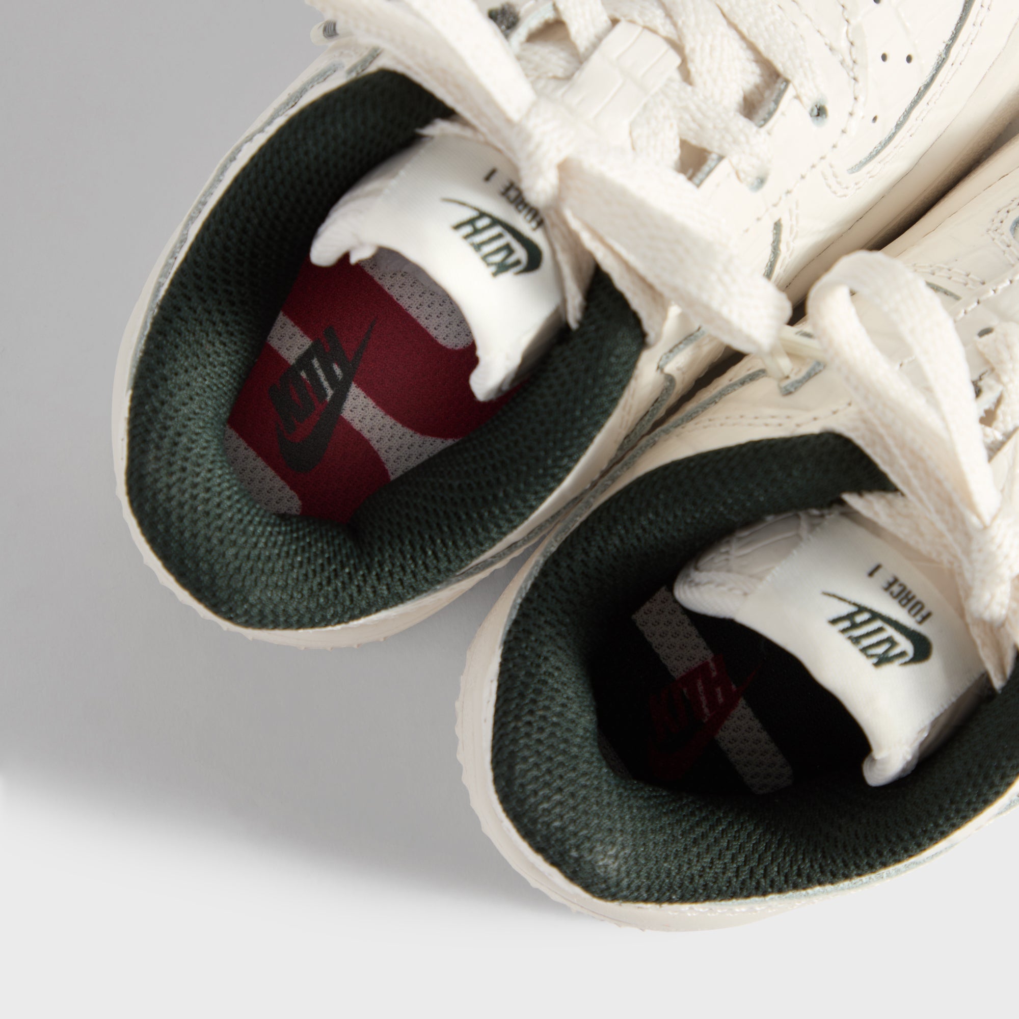 Kith for Nike TD Air Force 1 - Phantom / Black Spruce / Varsity Red - Image 8
