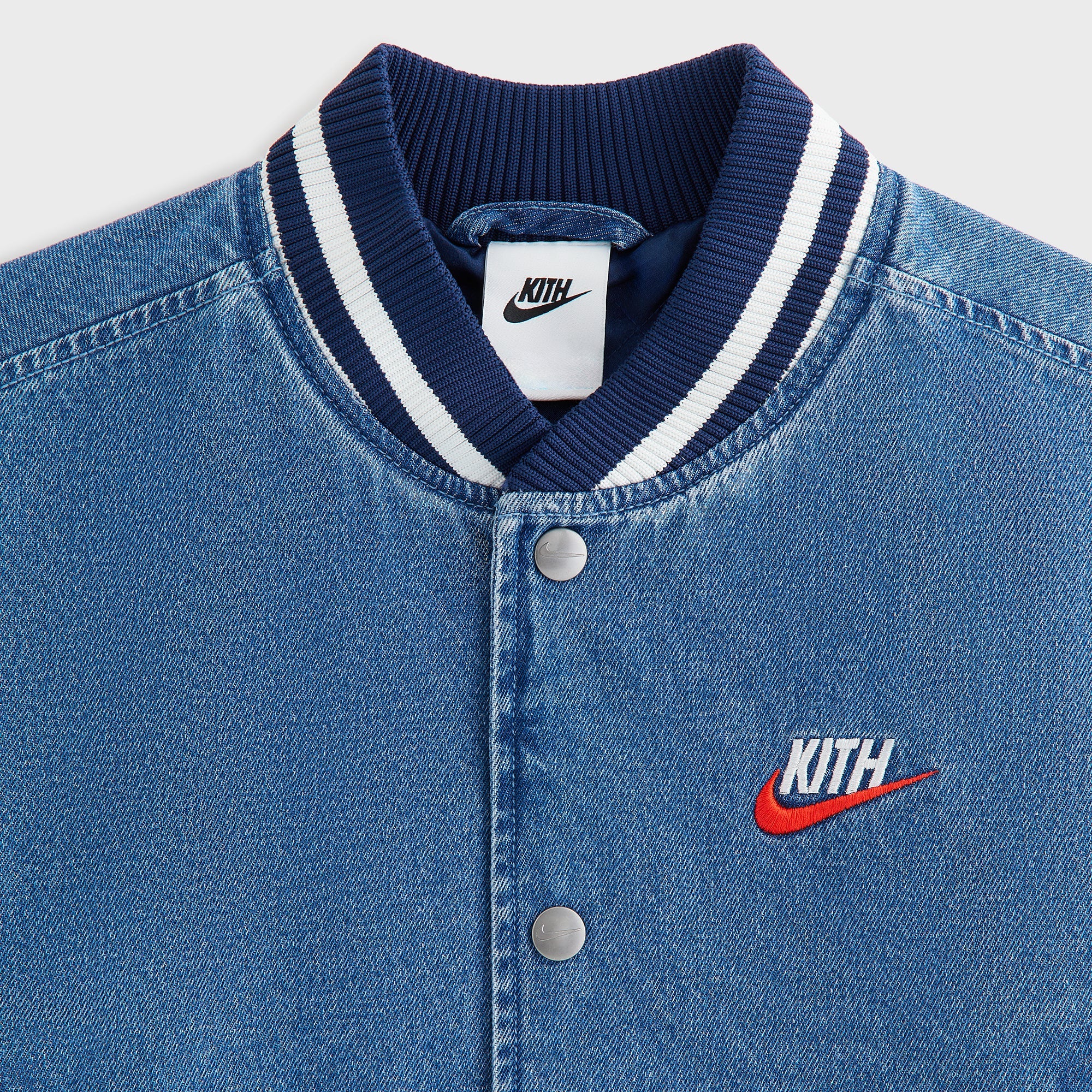Kith Kids for Nike Denim Varsity Jacket - Mystic Navy - Image 4