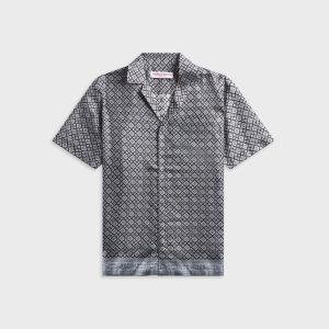 Orlebar Brown Maitan Silk Paisley Season Print Shirt - Night Iris