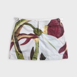 Orlebar Brown Bulldog Orchis Short - White Sand / Damson