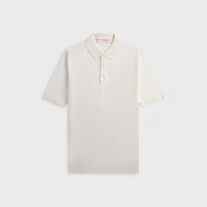 Orlebar Brown Burnham Silk Polo Shirt - White Sand