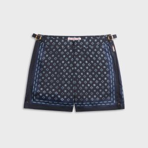Orlebar Brown Bulldog Luminis Border Short - Night Iris