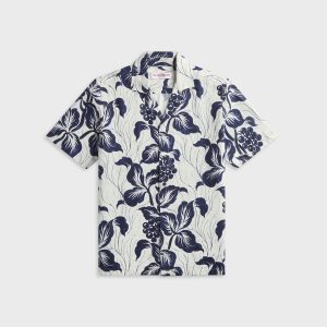 Orlebar Brown Maitan Linen Petralis Resort Shirt - Night Iris