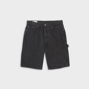 vowels Overdyed Painter Short - Black