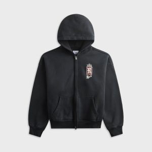 Rhude Fumar 91 Zip-Up Hoodie - Vintage Black / White / Red