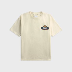 Rhude Racing Crest Tee - Vintage White / Navy