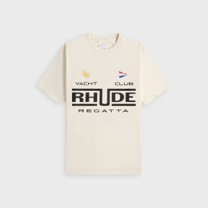 Rhude Virgin Islands Script Tee - Vintage White / Black / Green