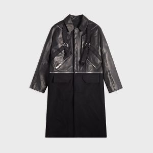 Rick Owens Cappotto In Pelle Leather Coat - Black
