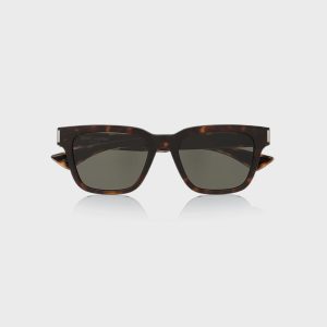 Saint Laurent Man Recycled Acetate Sunglasses - Havana / Grey