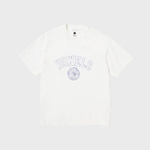 vowels Faded Collegiate Tee - White