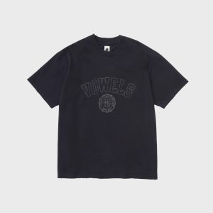 vowels Faded Collegiate Tee - Black