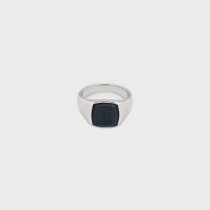 Tom Wood Kay Ring Blue Hawk Eye 58 - Silver