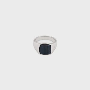 Tom Wood Kay Ring Blue Hawk Eye 60 - Silver