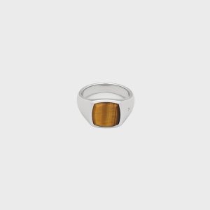 Tom Wood Kay Ring Tiger Eye 60 - Silver