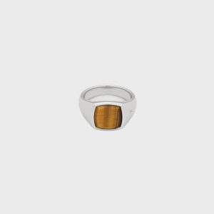 Tom Wood Kay Ring Tiger Eye 62 - Silver